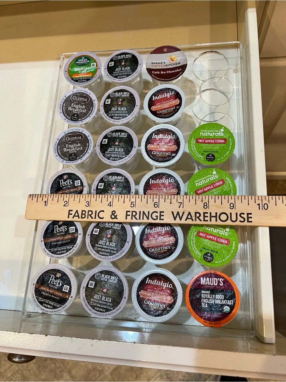 24-Slot Flat Acrylic Coffee Pod Holder (pods not included)